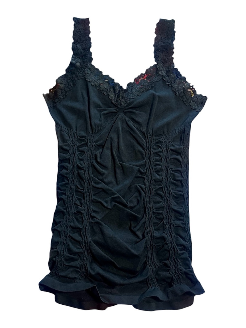 Y2K! M. Rena Black Ruched Tank Top!